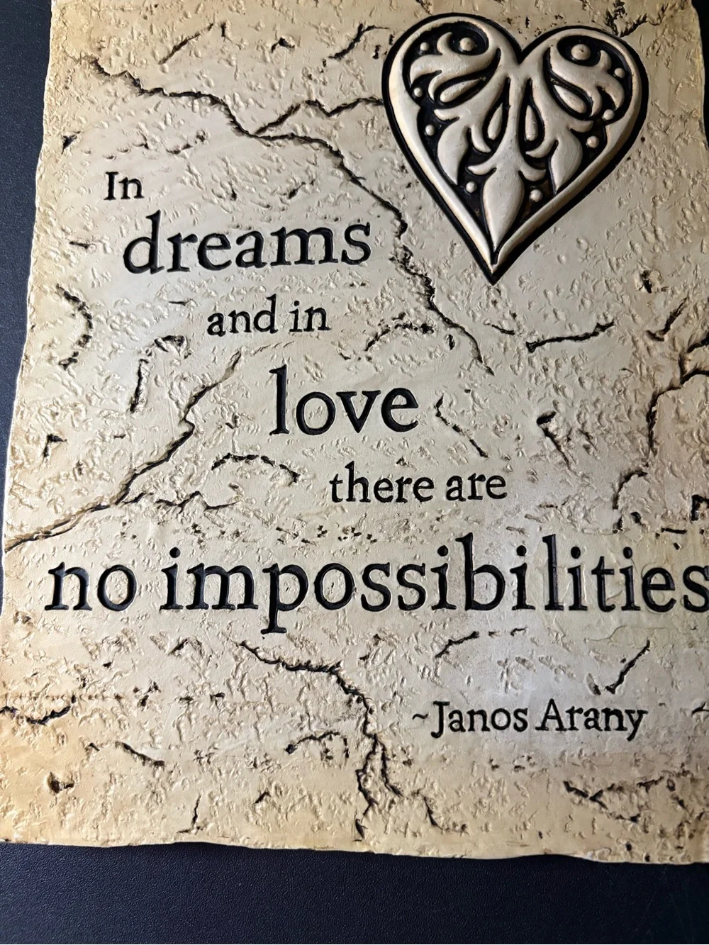 Cream Inspirational Wall Plaque with Heart Accent - Dreams & Love Quote